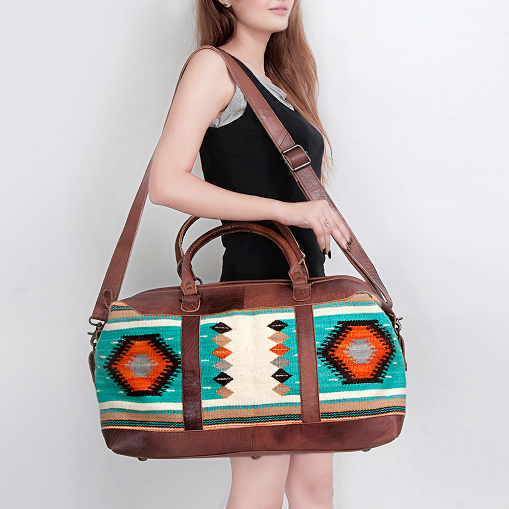 AD American Darling Duffel Saddle Blanket Genuine Leather Women Bag Western - Picture 96 of 102