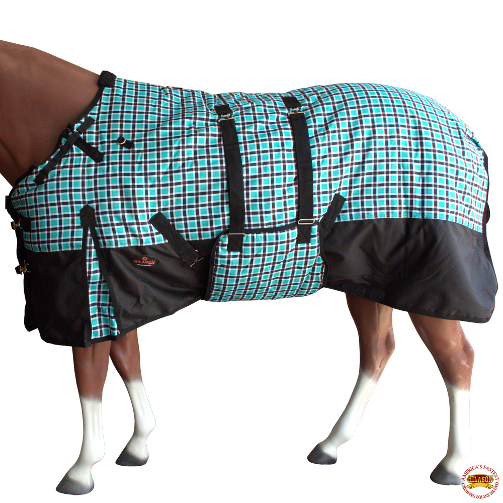 Hilason 1200D Winter Waterproof Horse Blanket Belly Wrap Plaid U0212
