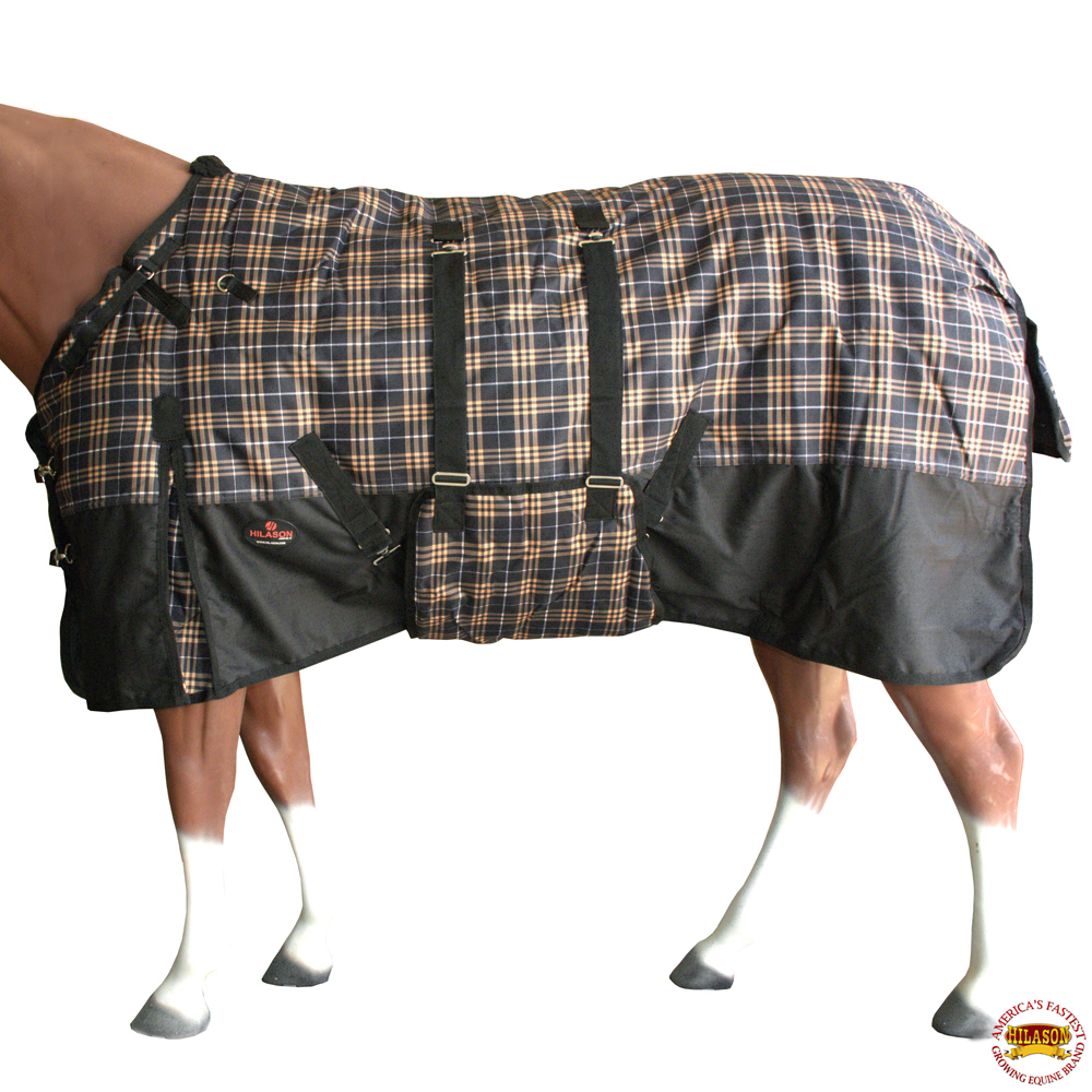 Hilason 1200D Winter Waterproof Horse Blanket Belly Wrap Plaid U0612