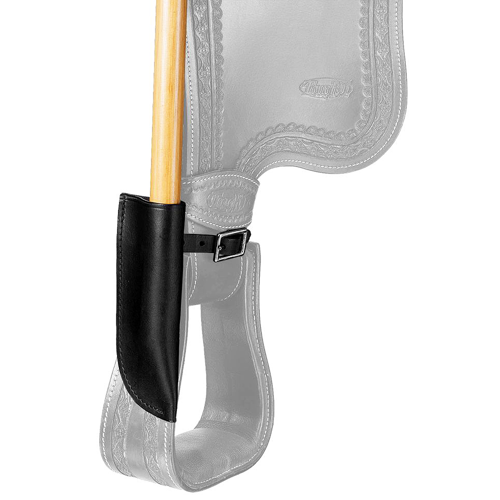 C20 Univesal Size Tough 1 Horse Stirrups Leather Flag Holder Black