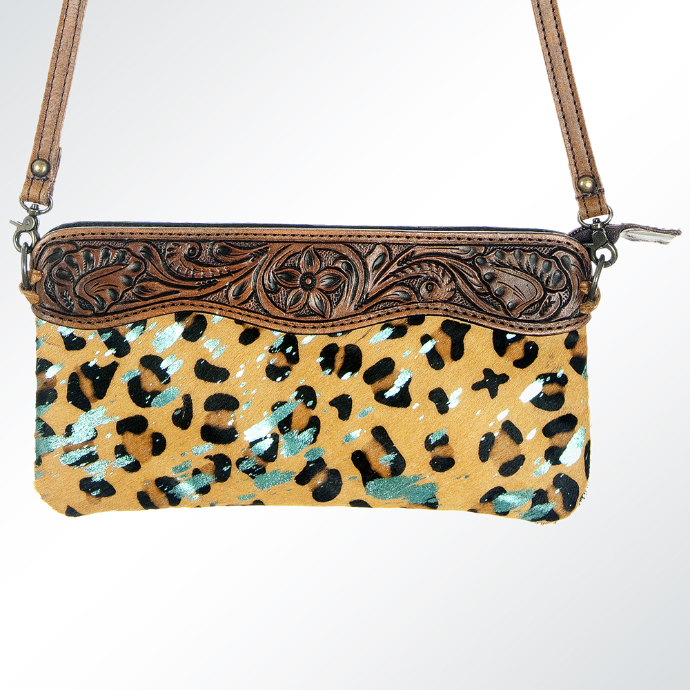 AD American Darling Small Crossbody Hand Tooled Hair On Genuine Leather Western - Picture 29 of 35