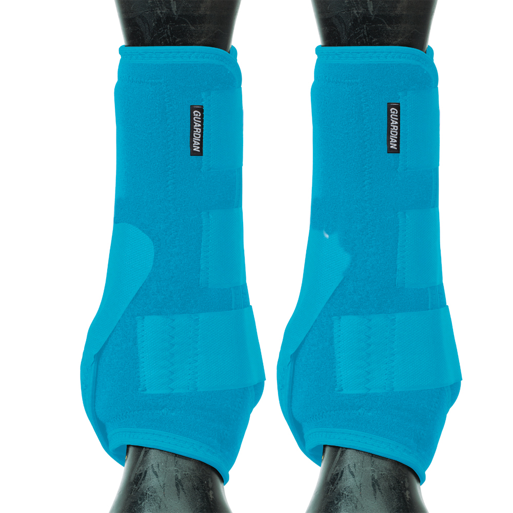 C-0-31 Small Weaver Horse Splint Boots Pair Neoprene Suede Padding Turquoise
