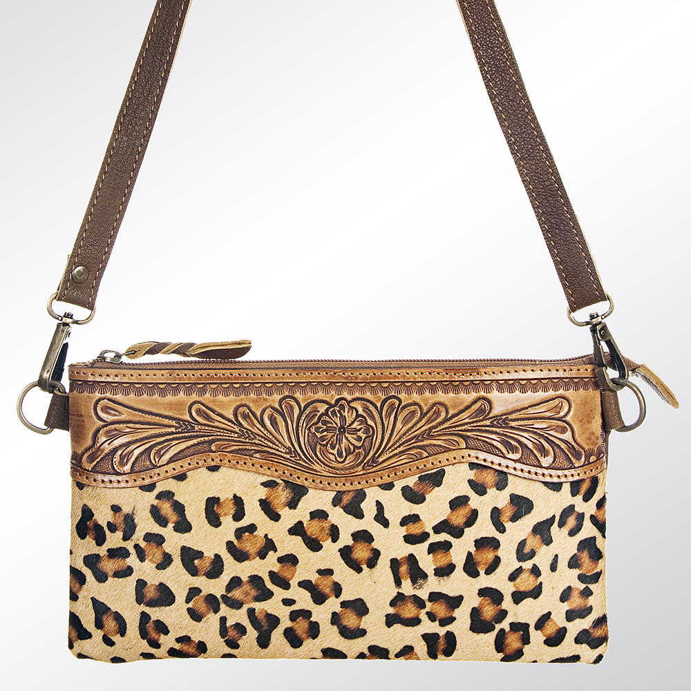 AD American Darling Small Crossbody Hand Tooled Hair On Genuine Leather Western - Picture 23 of 35