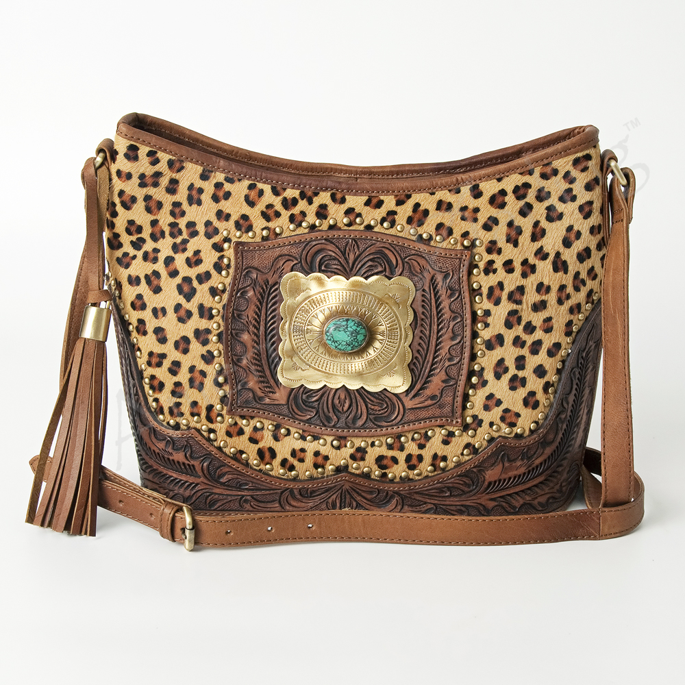 AD American Darling Messenger Hand Tooled Genuine Leather Western Women Bag - Picture 7 of 15