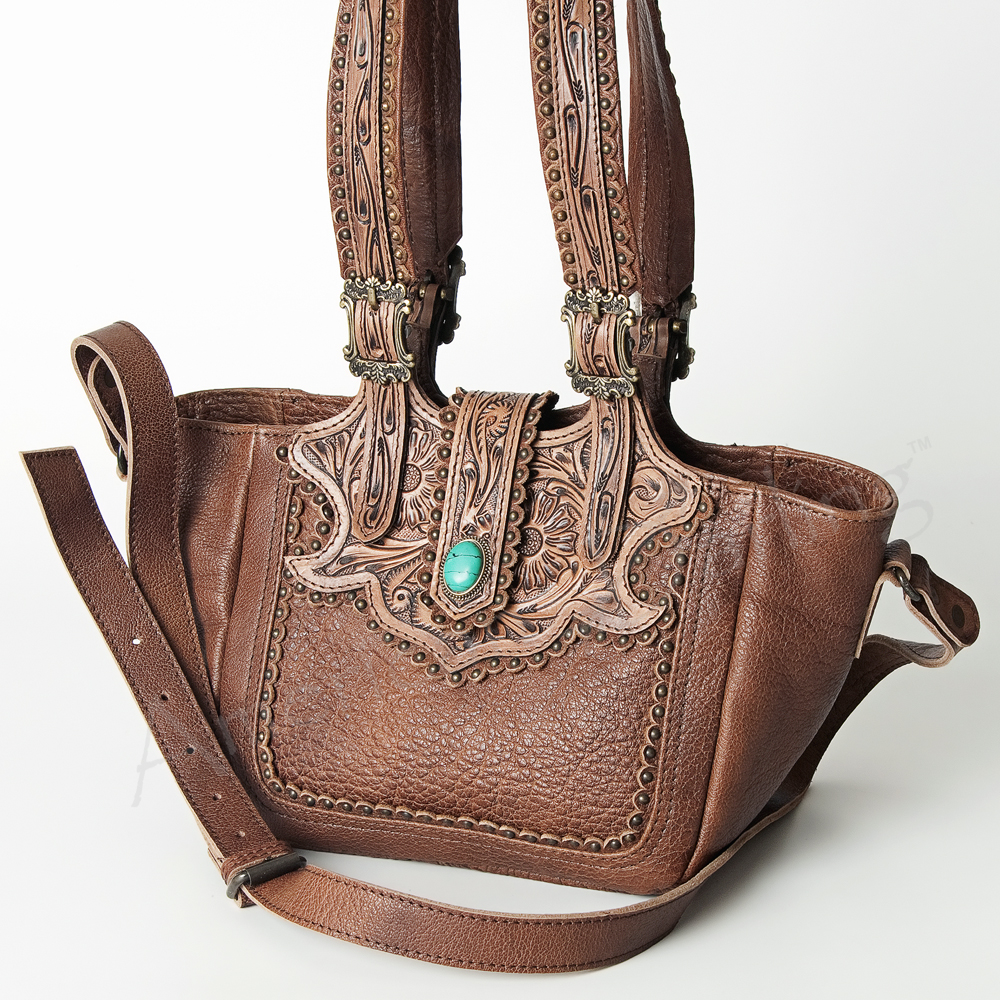 AD American Darling Handcrafted Hand Tooled Leather Tote Bag  display picture 1