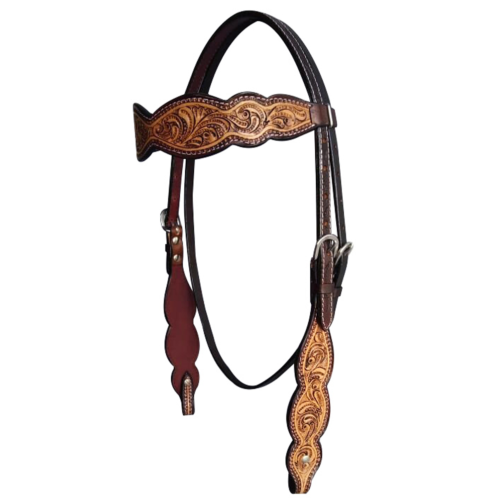 Western Horse Headstall Breast Collar Set American Leather Floral 27