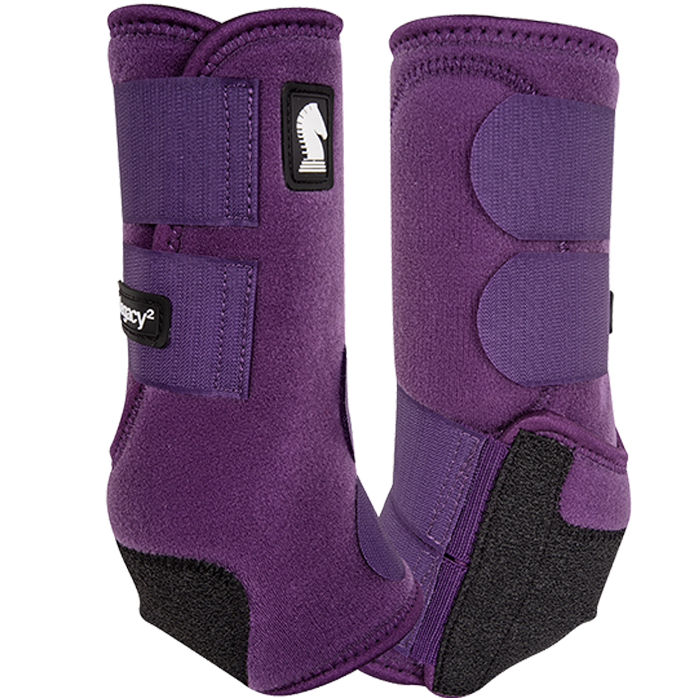Classic Equine Legacy System Horse Front Hind Bell boots Eggplant U-DNEP 
