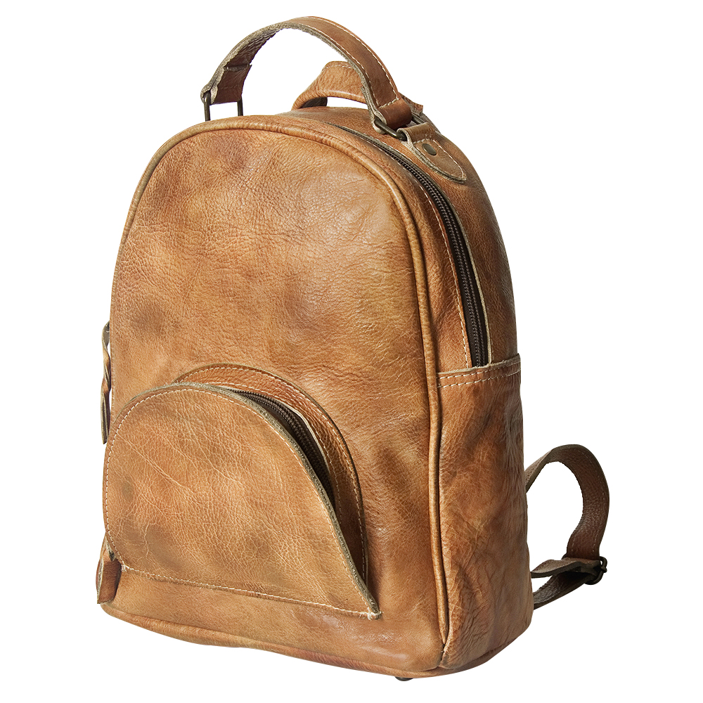 Nevermind! Tan Leather Backpack Purse Handcrafted Leather Buisness Satchel - Nevermind Adventure Tours main image 3
