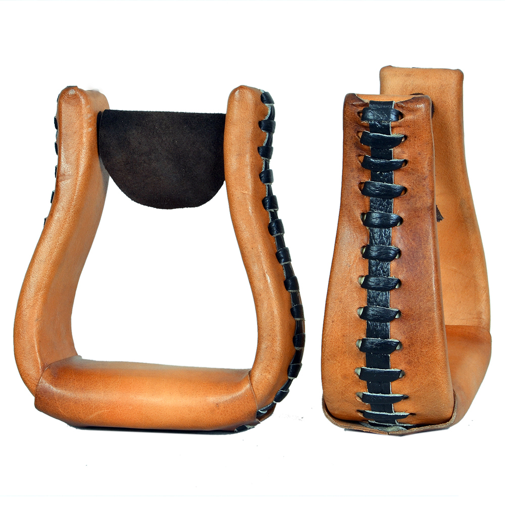 Western Tack Saddle Horse Wood Bell Stirrups Pair