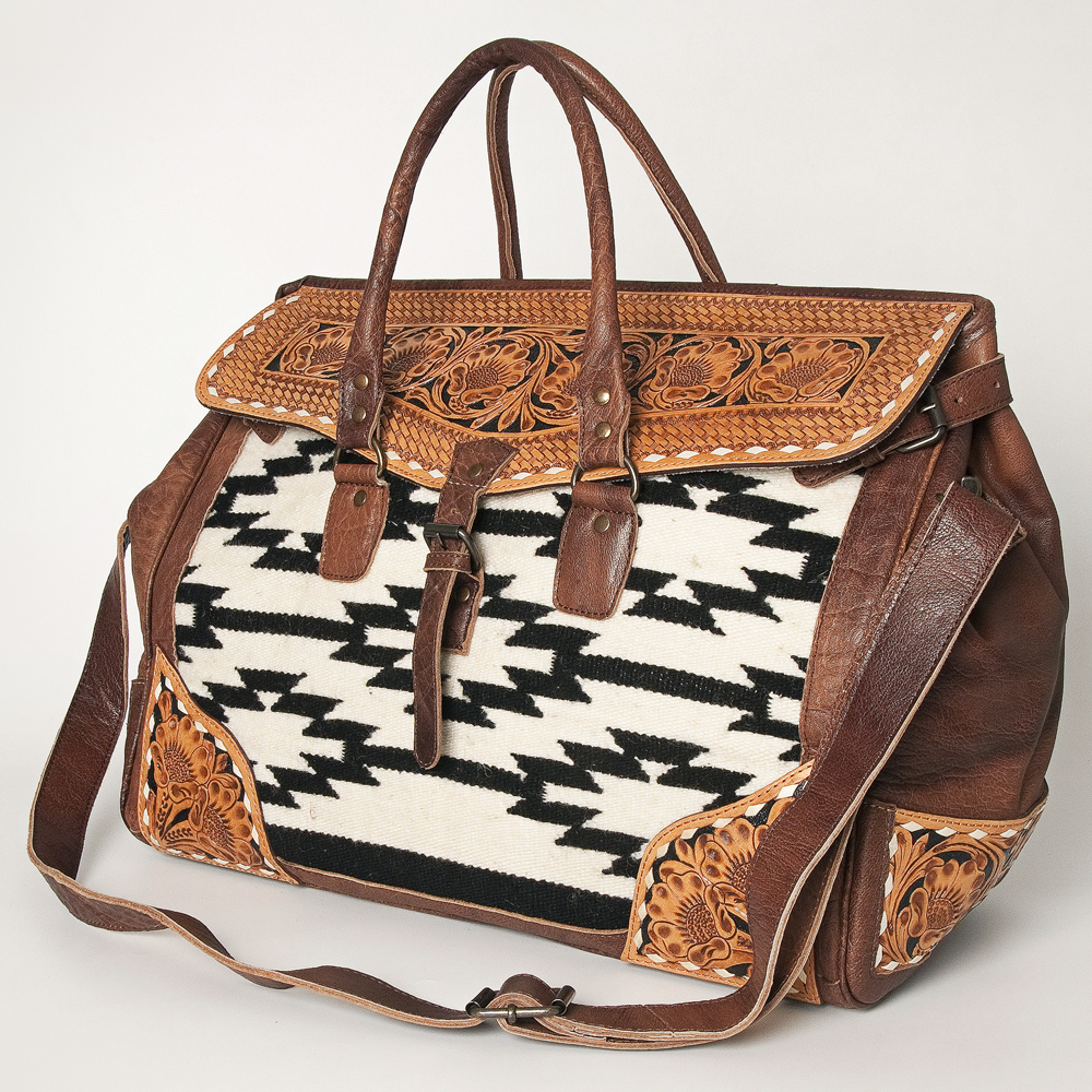 AD American Darling ADBG516 Duffel Hand Tooled achats Saddle Blanket Genuine Leather