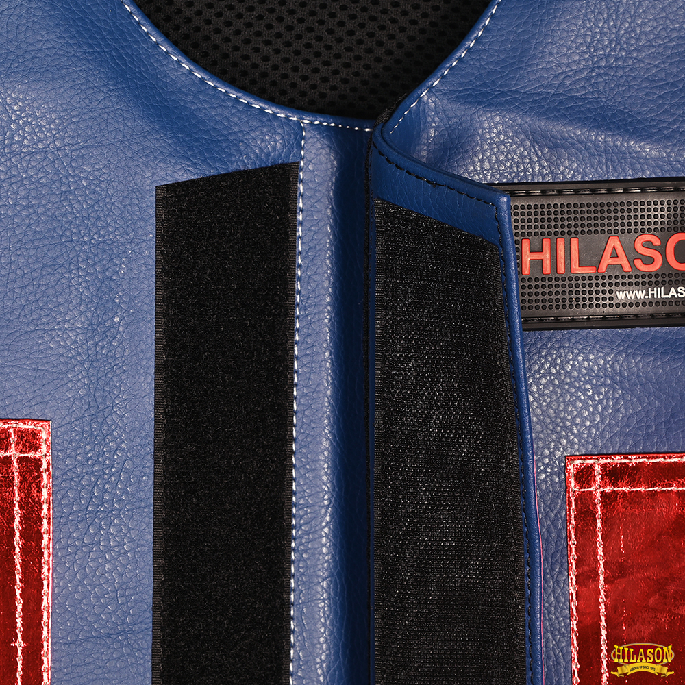 67HS Hilason Kinder Junior Jugend Bull Riding Pro Rodeo Leder Schutzweste - Bild 72 von 97