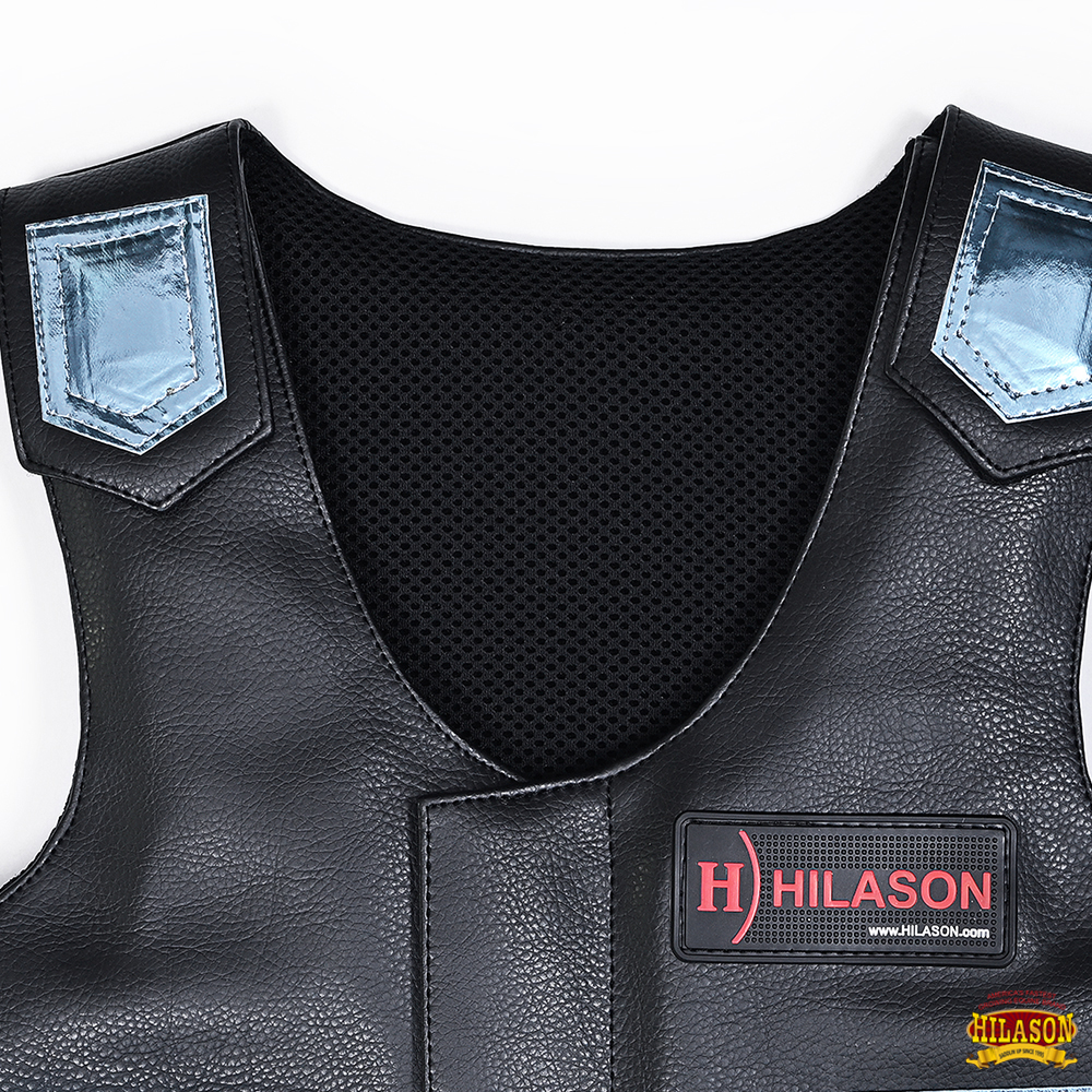 67HS Hilason Kinder Junior Jugend Bull Riding Pro Rodeo Leder Schutzweste - Bild 36 von 97