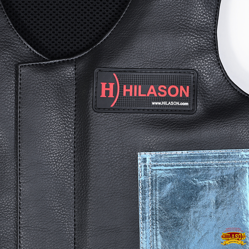 67HS Hilason Kinder Junior Jugend Bull Riding Pro Rodeo Leder Schutzweste - Bild 37 von 97