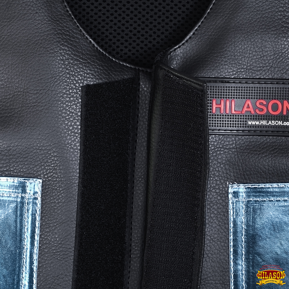 67HS Hilason Kinder Junior Jugend Bull Riding Pro Rodeo Leder Schutzweste - Bild 38 von 97