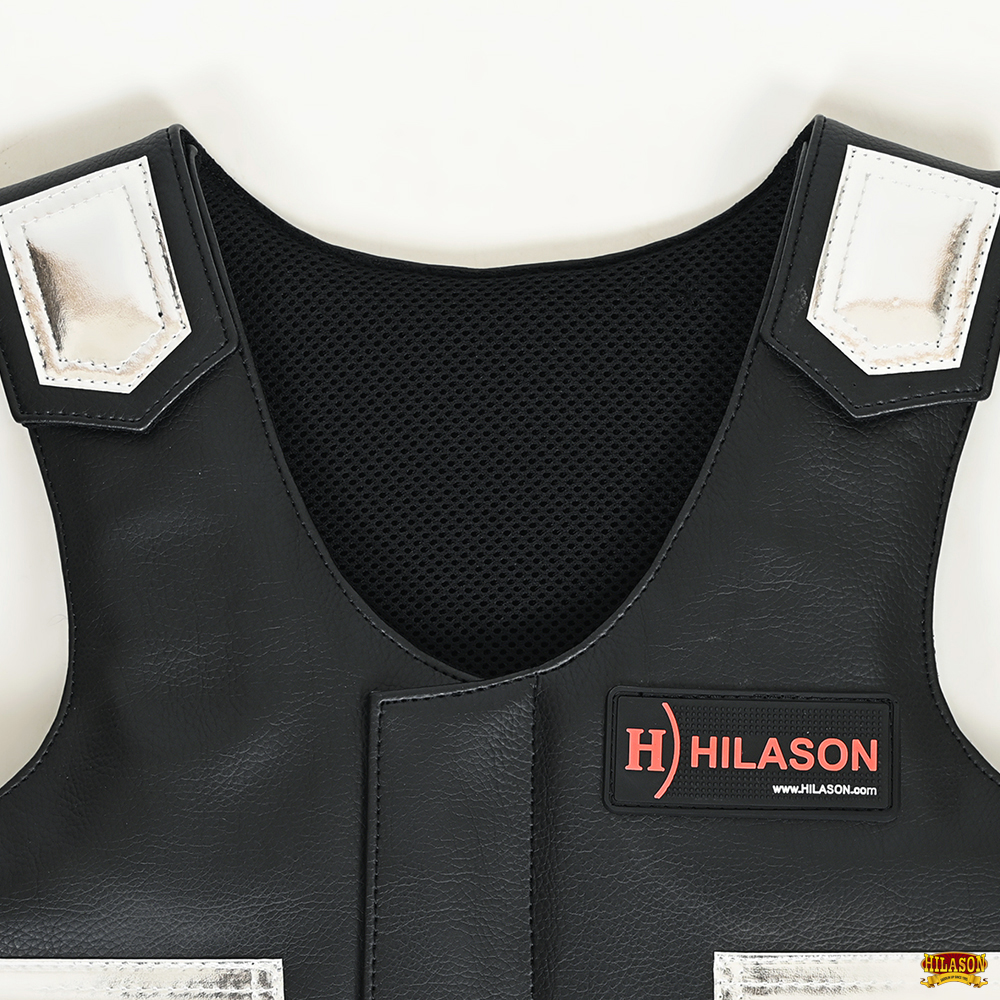 67HS Hilason Kinder Junior Jugend Bull Riding Pro Rodeo Leder Schutzweste - Bild 28 von 97