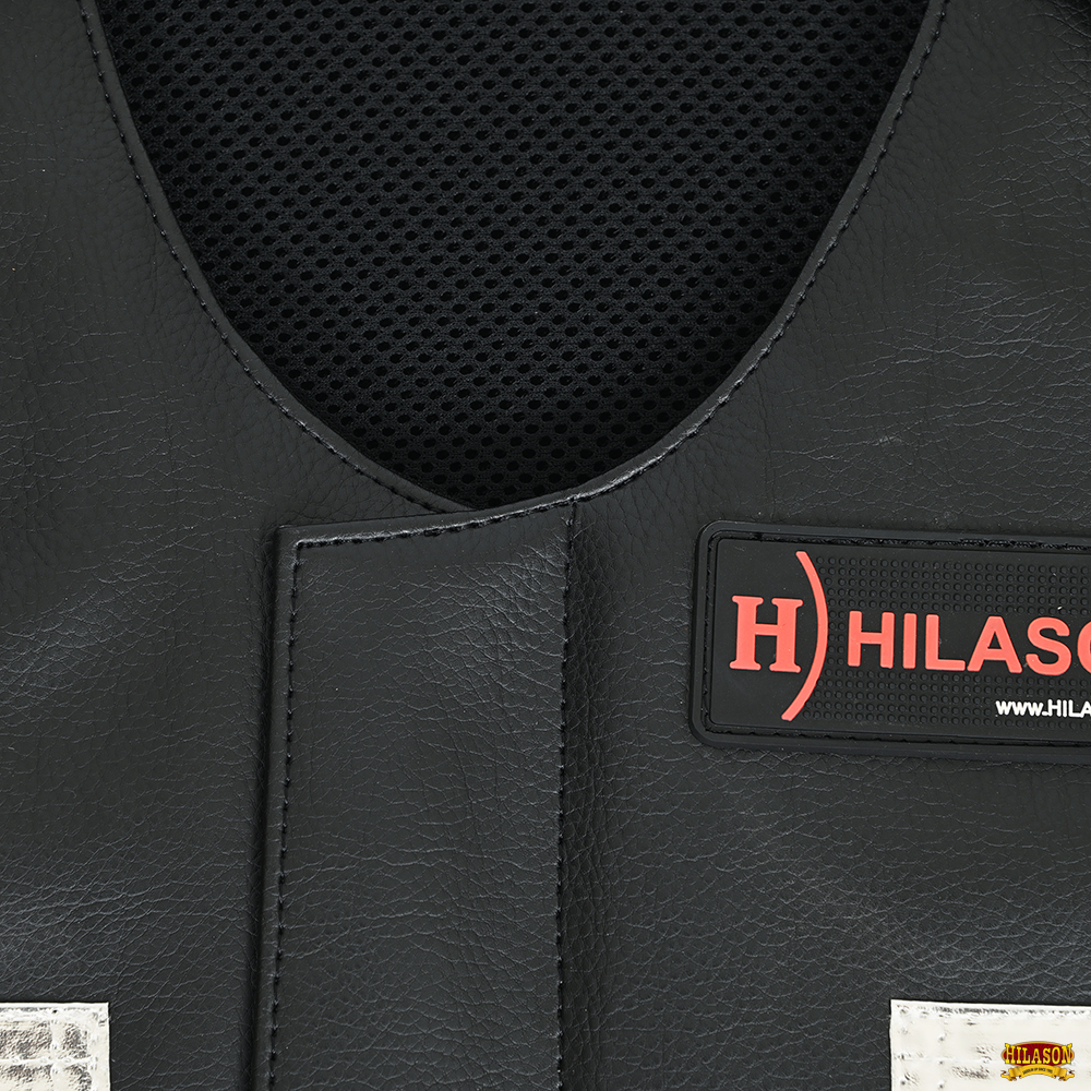 67HS Hilason Kinder Junior Jugend Bull Riding Pro Rodeo Leder Schutzweste - Bild 29 von 97