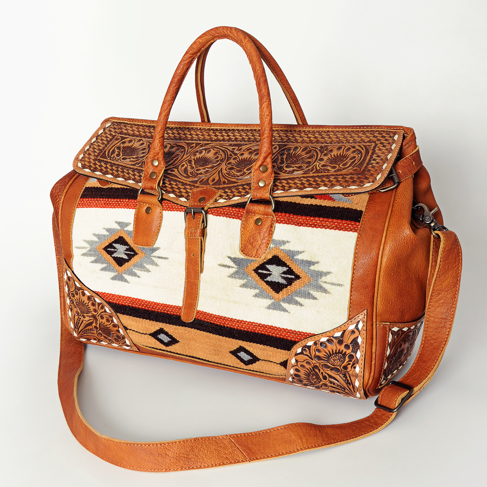 AD American officiel Darling ADBG516 Duffel Hand Tooled Saddle Blanket Genuine Leather