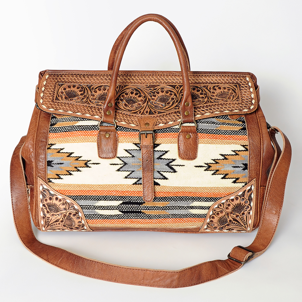 AD American Darling ADBG516 Duffel Hand Tooled Saddle Blanket ventes exceptionnelles Genuine Leather