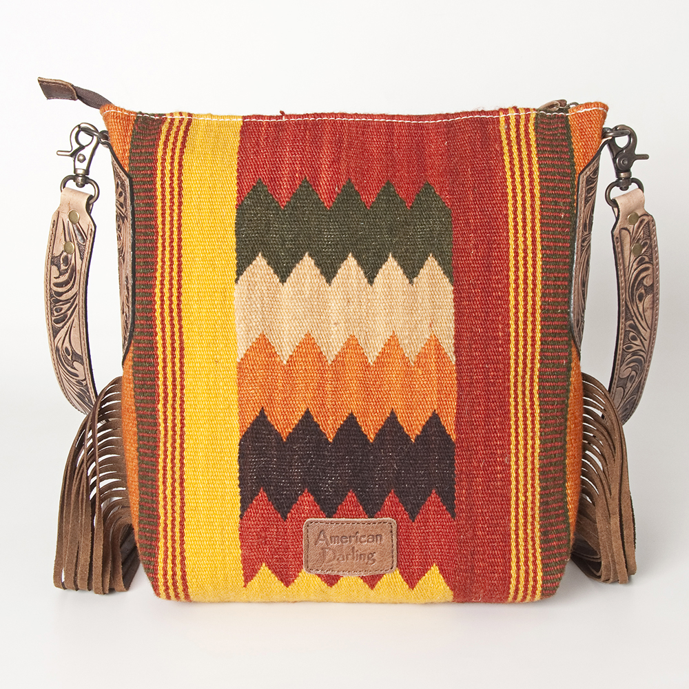 AD American Darling Messenger Bag Saddle Blanket Fabric Genuine Leather Western - Picture 66 of 188