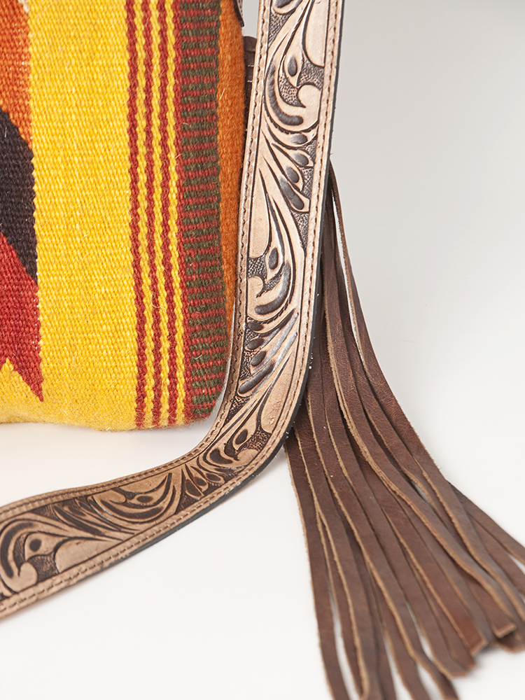 AD American Darling Messenger Bag Saddle Blanket Fabric Genuine Leather Western - Picture 67 of 188
