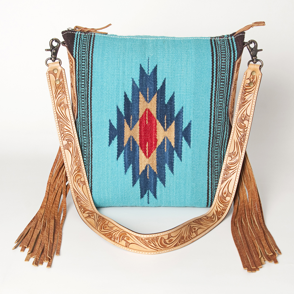 AD American Darling Messenger Bag Saddle Blanket Fabric Genuine Leather Western - Picture 130 of 188