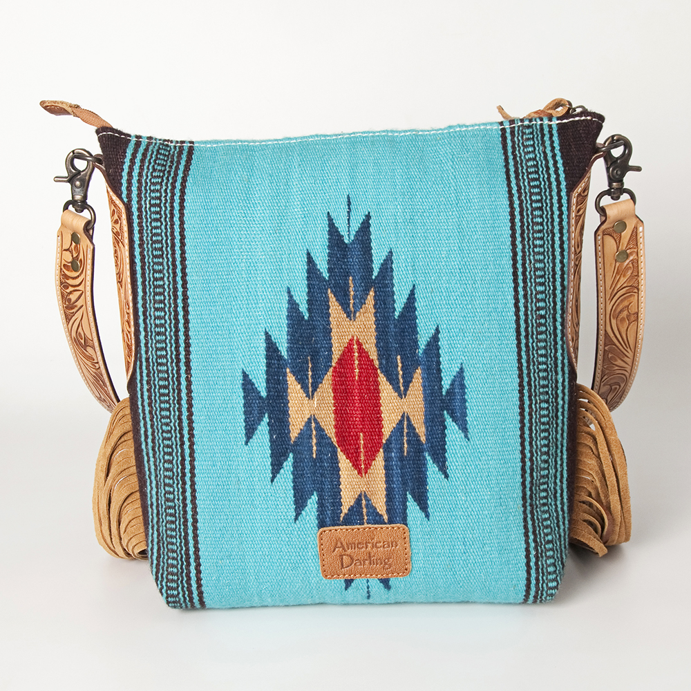 AD American Darling Messenger Bag Saddle Blanket Fabric Genuine Leather Western - Picture 133 of 188