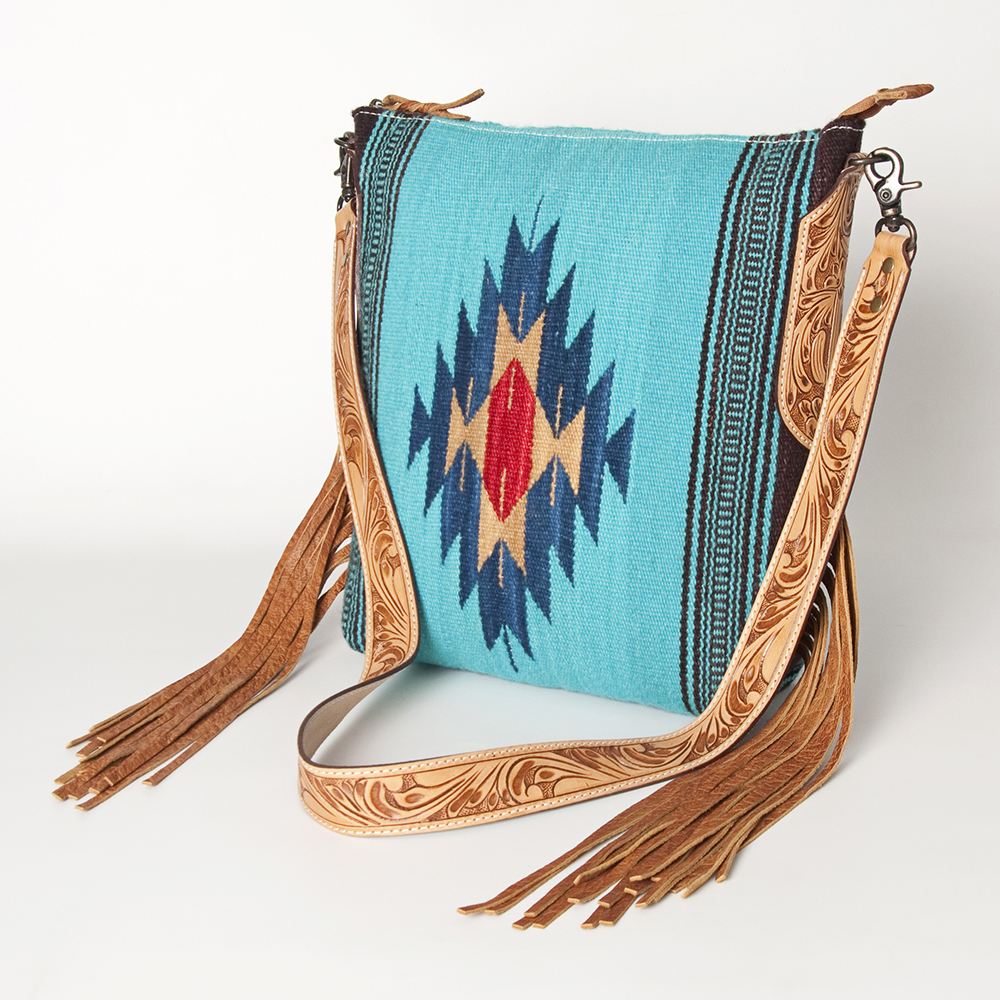 AD American Darling Messenger Bag Saddle Blanket Fabric Genuine Leather Western - Picture 129 of 188