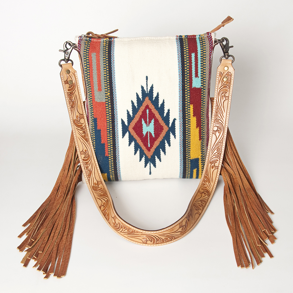 AD American Darling Messenger Bag Saddle Blanket Fabric Genuine Leather Western - Picture 166 of 188