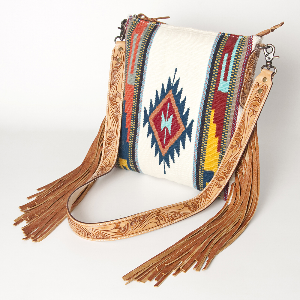 AD American Darling Messenger Bag Saddle Blanket Fabric Genuine Leather Western - Picture 165 of 188