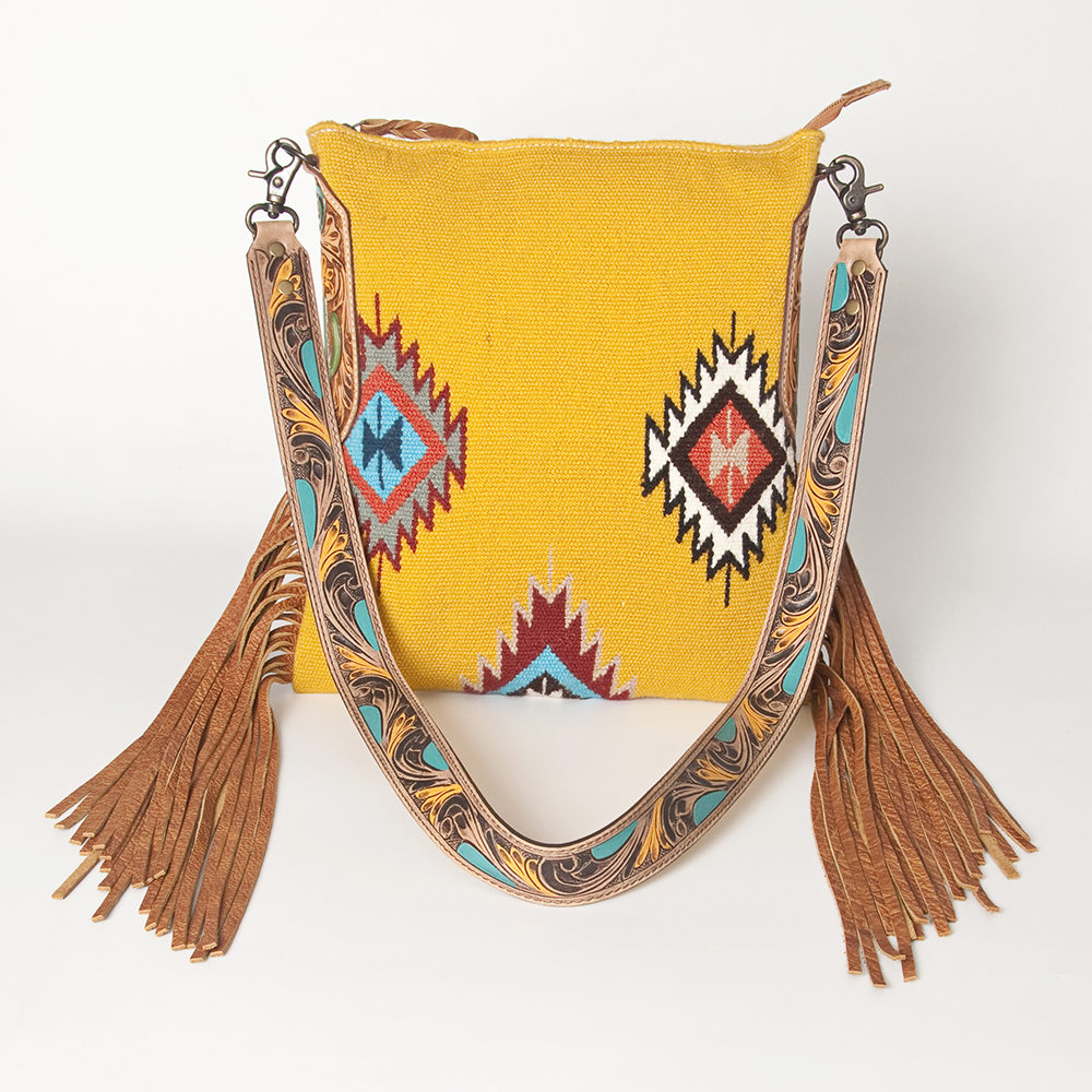 AD American Darling Messenger Bag Saddle Blanket Fabric Genuine Leather Western - Picture 178 of 188