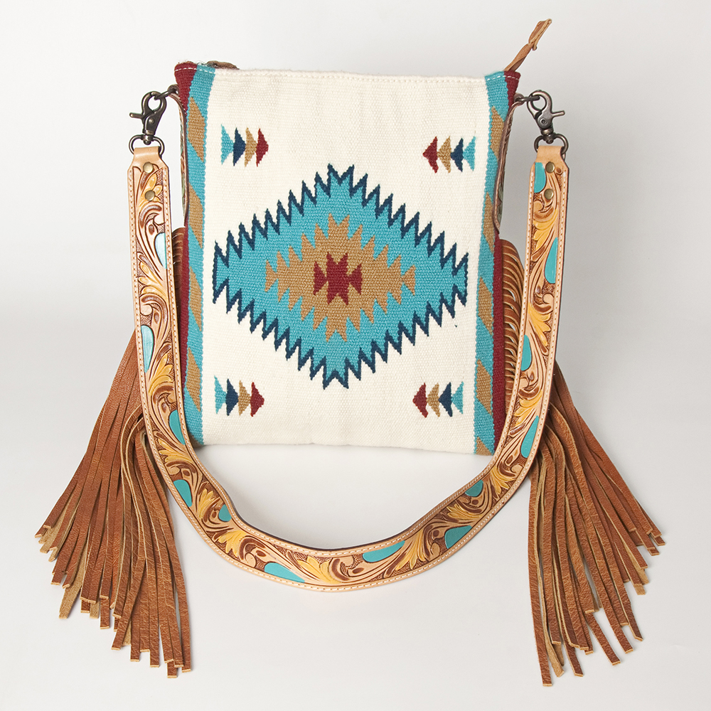 AD American Darling Messenger Bag Saddle Blanket Fabric Genuine Leather Western - Picture 87 of 188
