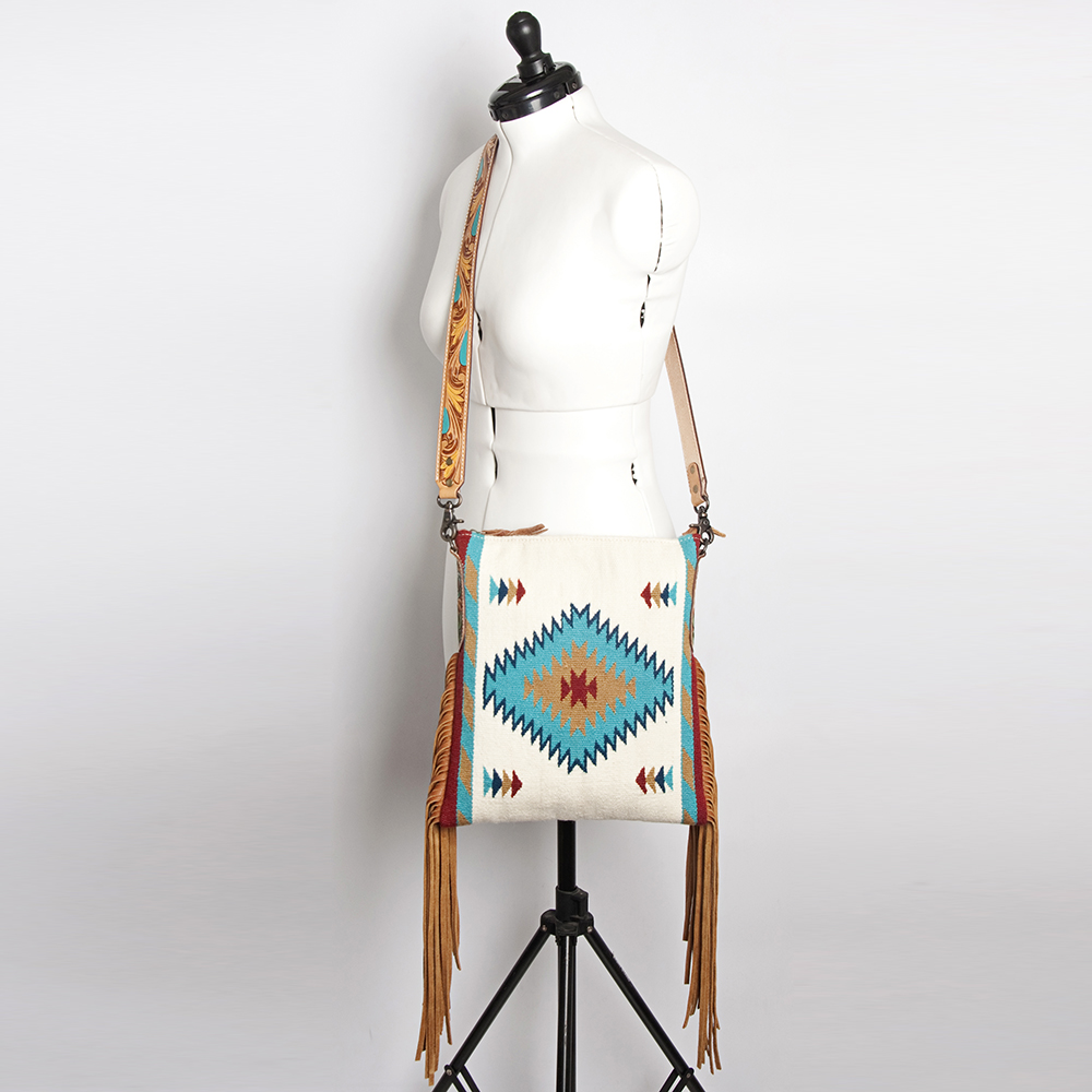 AD American Darling Messenger Bag Saddle Blanket Fabric Genuine Leather Western - Picture 89 of 188