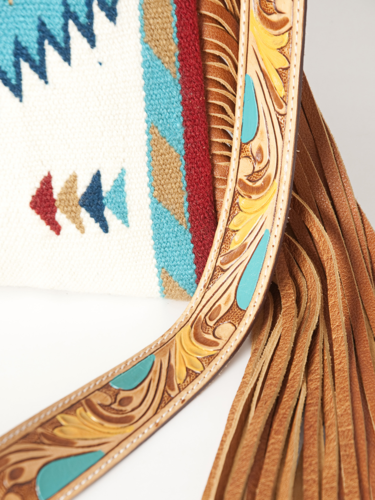 AD American Darling Messenger Bag Saddle Blanket Fabric Genuine Leather Western - Picture 91 of 188