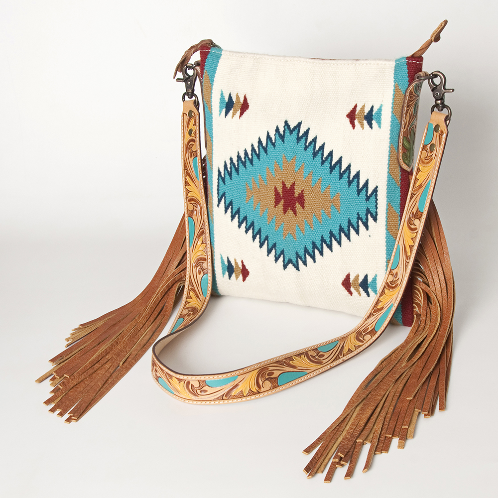 AD American Darling Messenger Bag Saddle Blanket Fabric Genuine Leather Western - Picture 86 of 188