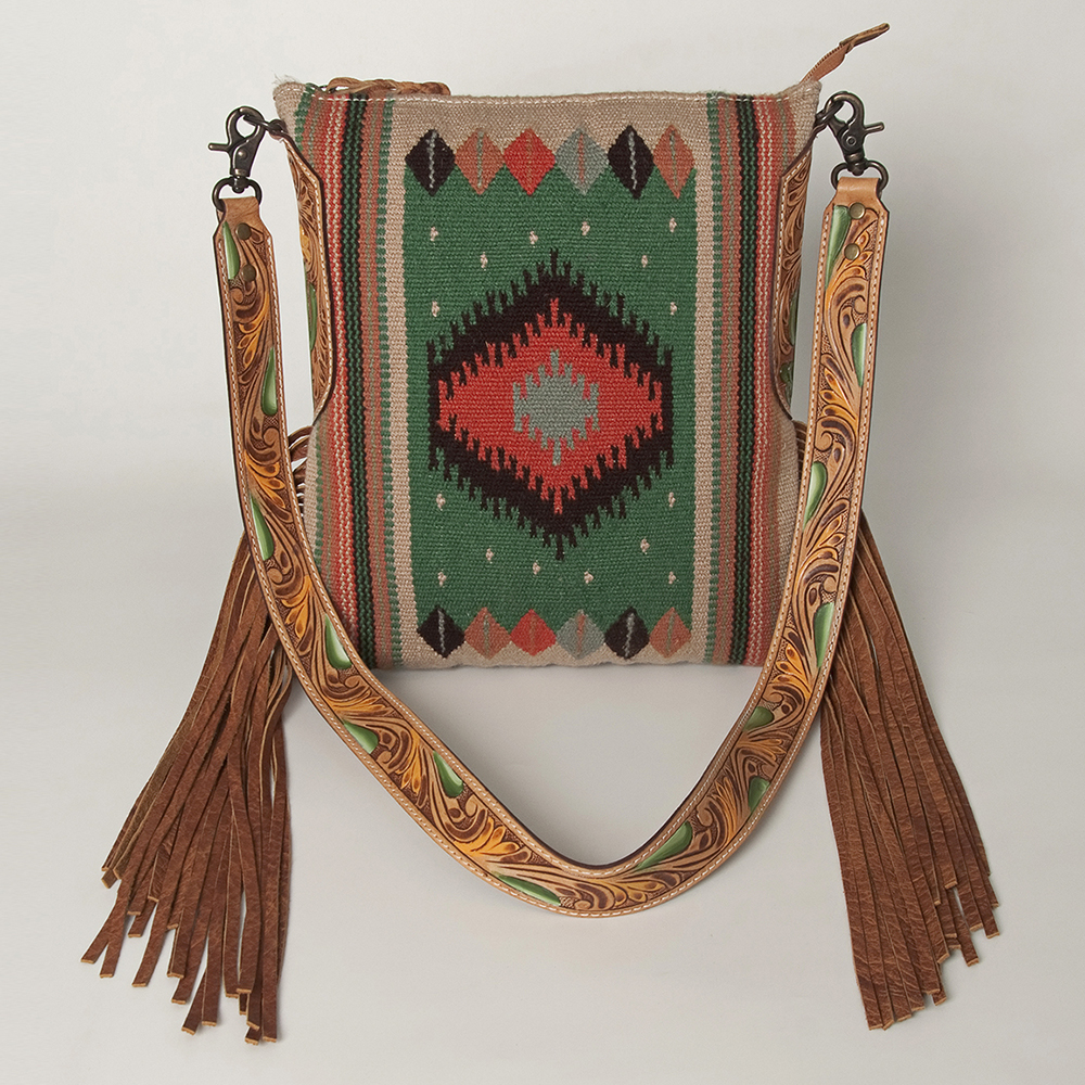AD American Darling Messenger Bag Saddle Blanket Fabric Genuine Leather Western - Picture 39 of 188