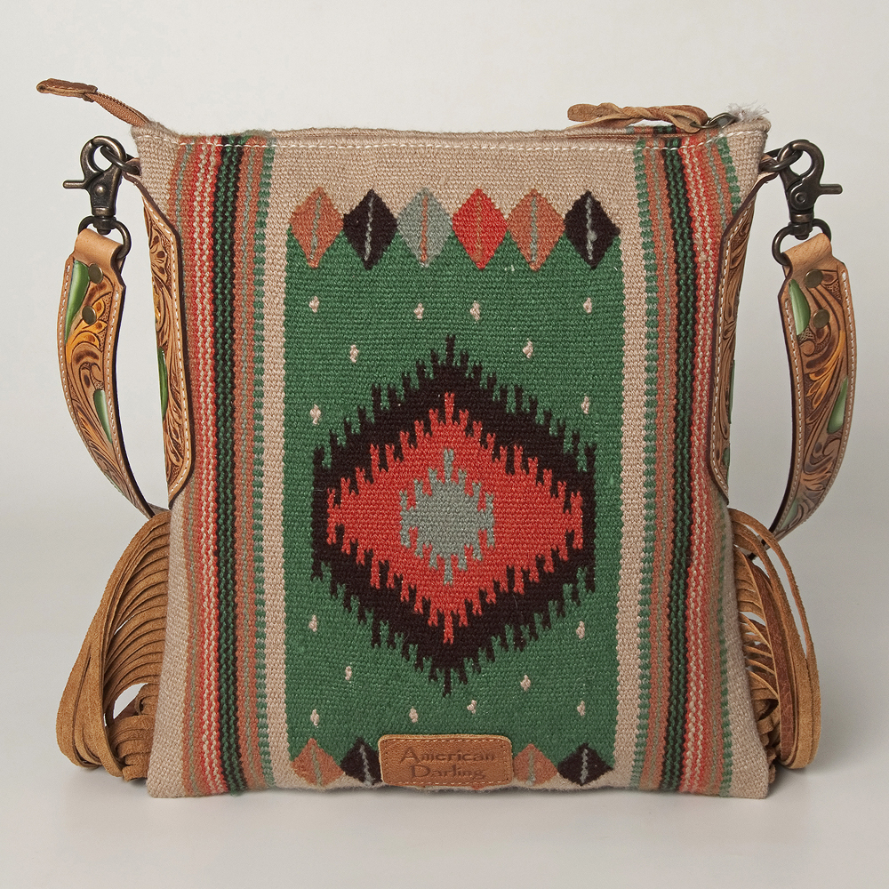 AD American Darling Messenger Bag Saddle Blanket Fabric Genuine Leather Western - Picture 43 of 188