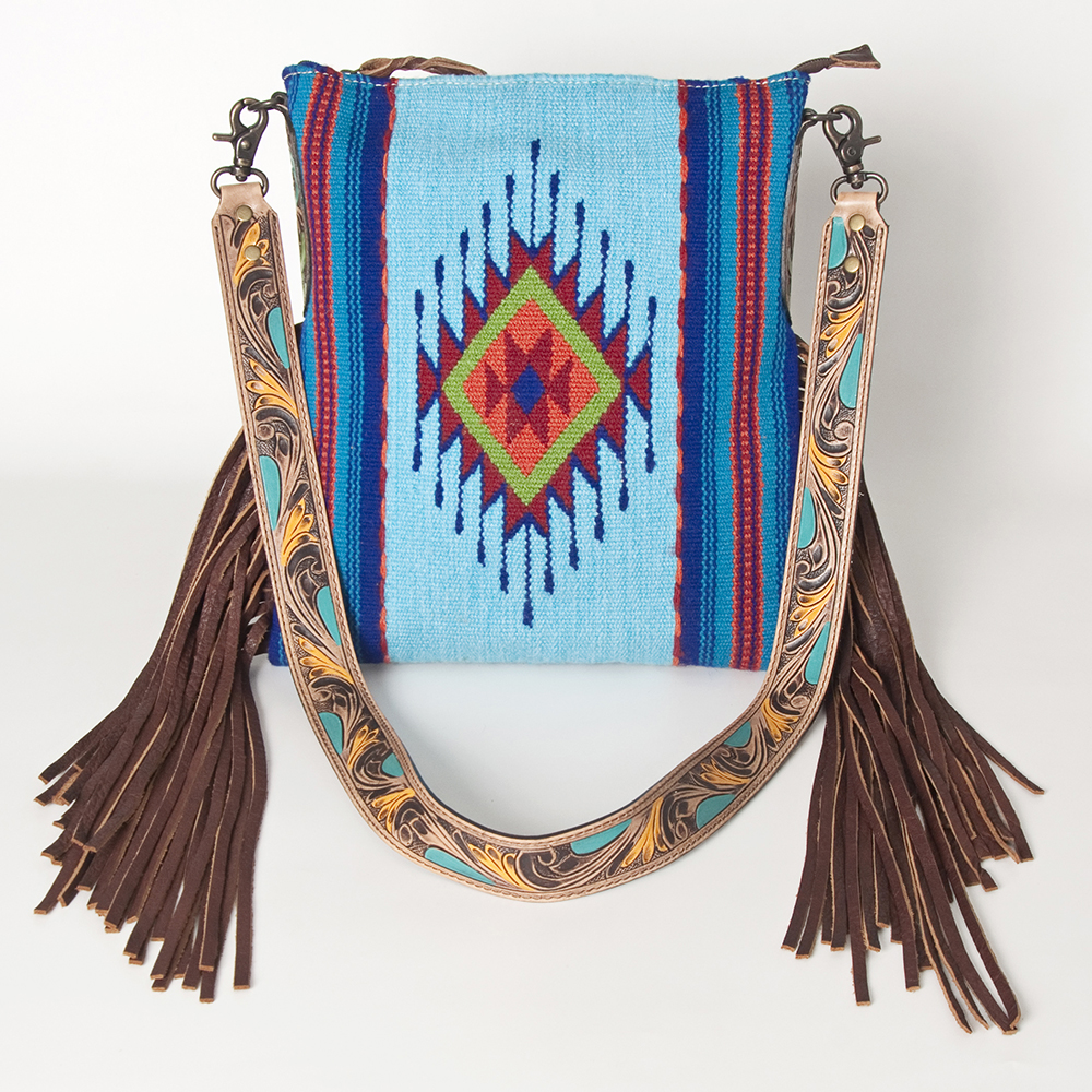 AD American Darling Messenger Bag Saddle Blanket Fabric Genuine Leather Western - Picture 136 of 188