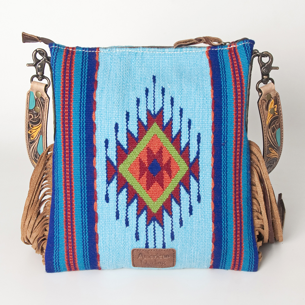AD American Darling Messenger Bag Saddle Blanket Fabric Genuine Leather Western - Picture 139 of 188
