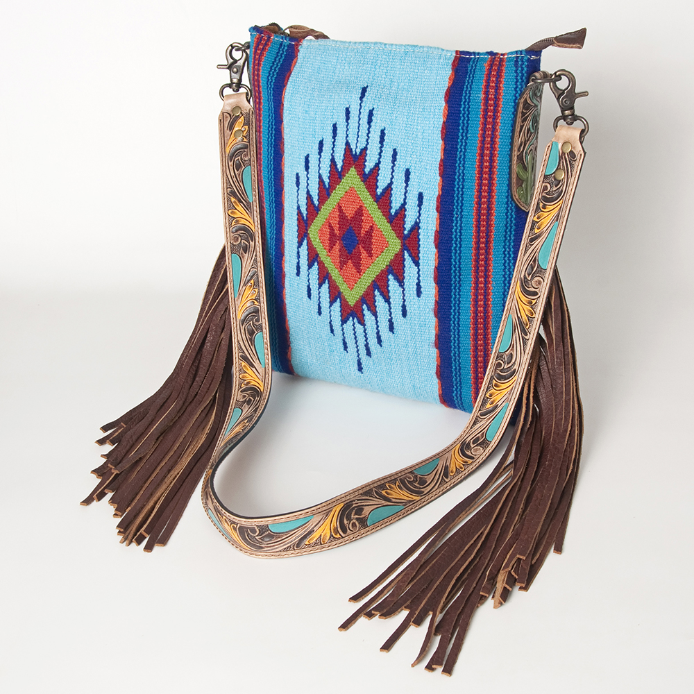 AD American Darling Messenger Bag Saddle Blanket Fabric Genuine Leather Western - Picture 135 of 188