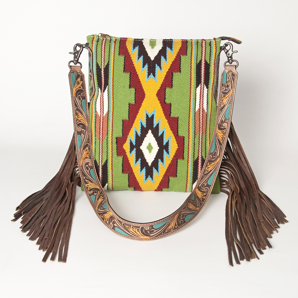 AD American Darling Messenger Bag Saddle Blanket Fabric Genuine Leather Western - Picture 51 of 188