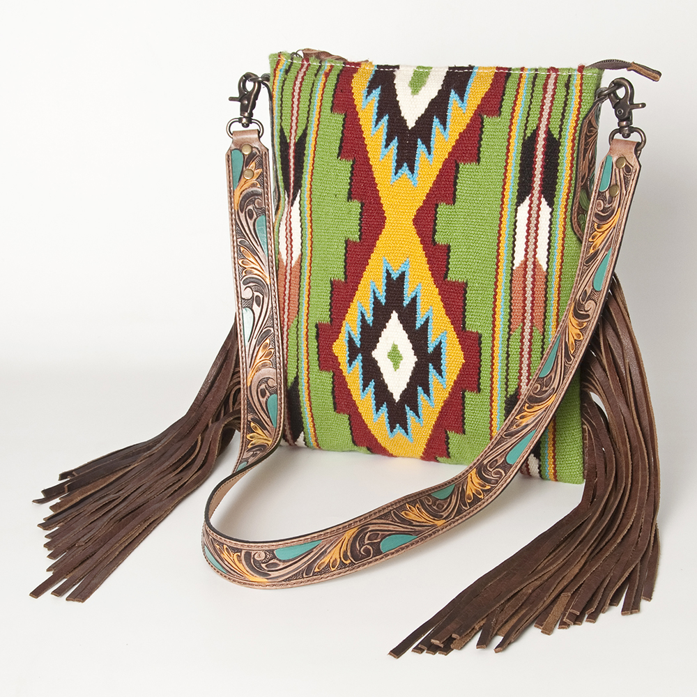 AD American Darling Messenger Bag Saddle Blanket Fabric Genuine Leather Western - Picture 50 of 188