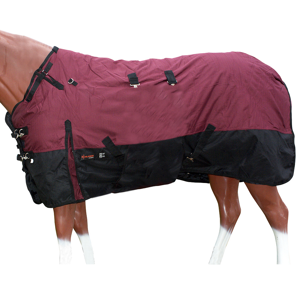 HI Hilason 1200D Turnout Light Winter Waterproof Rain Sheet Horse Black - Picture 50 of 57