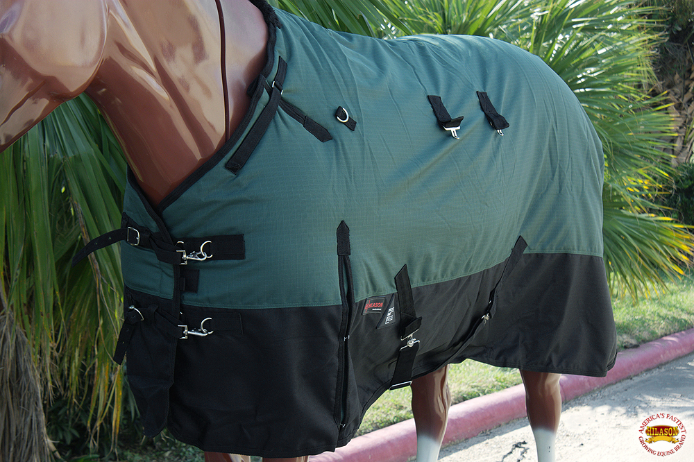HI Hilason 1200D Turnout Light Winter Waterproof Rain Sheet Horse Black - Picture 13 of 57