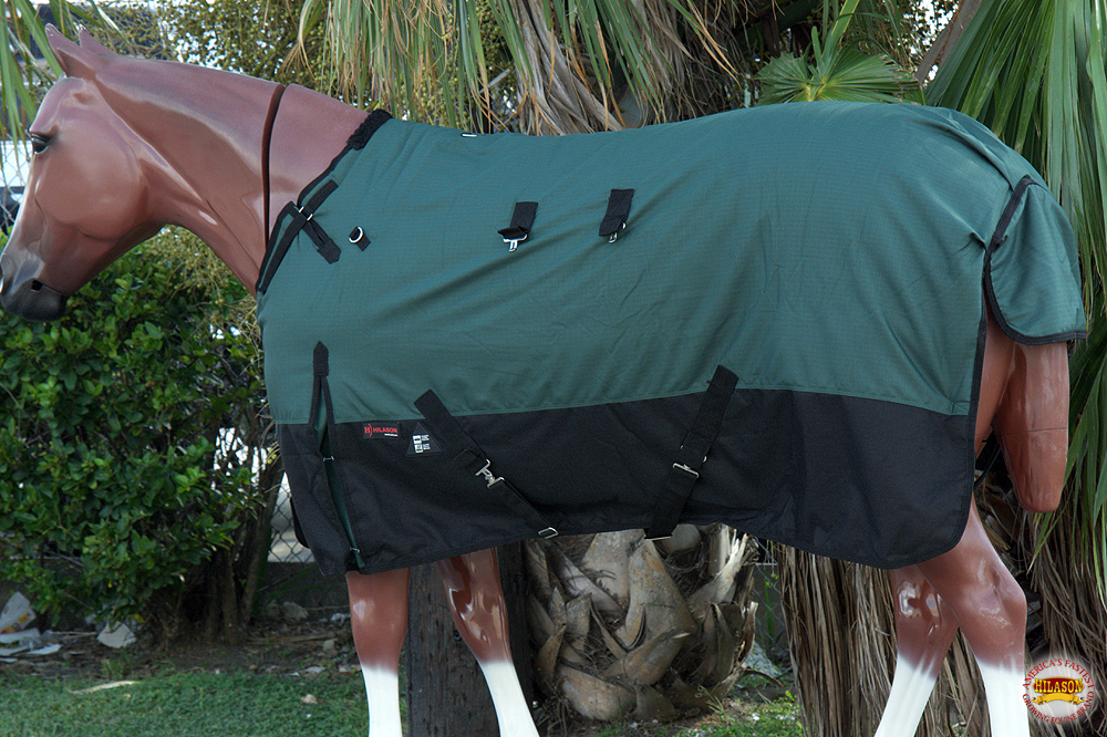 HI Hilason 1200D Turnout Light Winter Waterproof Rain Sheet Horse Black - Picture 14 of 57