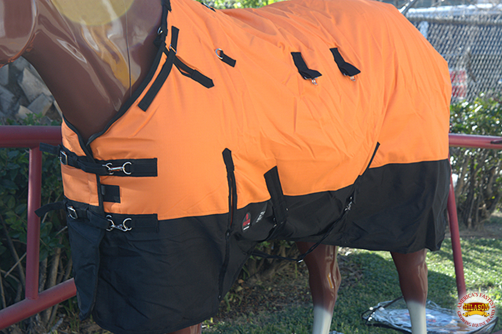 HI Hilason 1200D Turnout Light Winter Waterproof Rain Sheet Horse Black - Picture 21 of 57