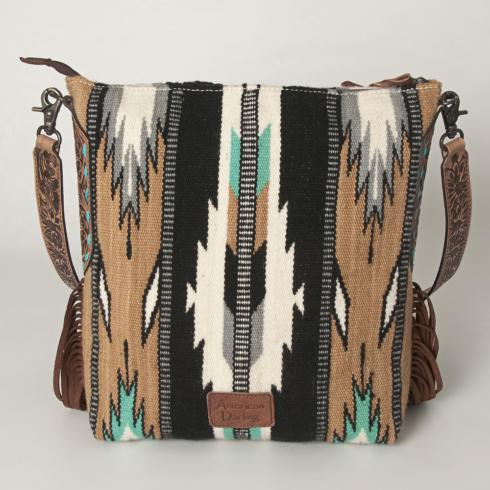 AD American Darling Messenger Bag Saddle Blanket Fabric Genuine Leather Western - Picture 25 of 188