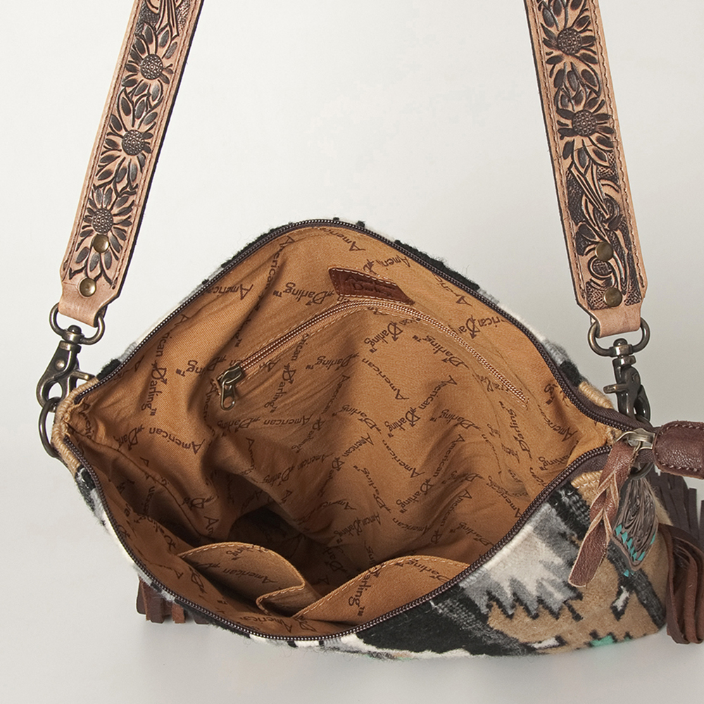 AD American Darling Messenger Bag Saddle Blanket Fabric Genuine Leather Western - Picture 26 of 188
