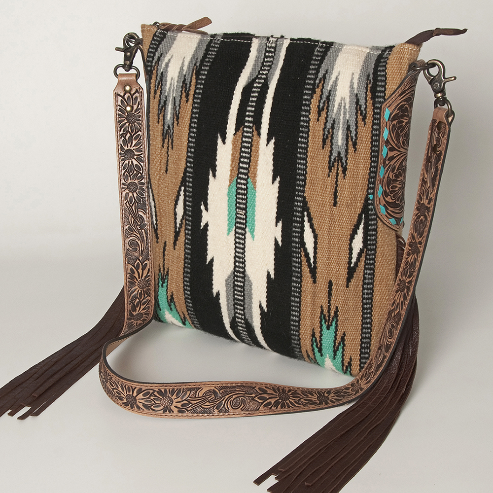 AD American Darling Messenger Bag Saddle Blanket Fabric Genuine Leather Western - Picture 21 of 188