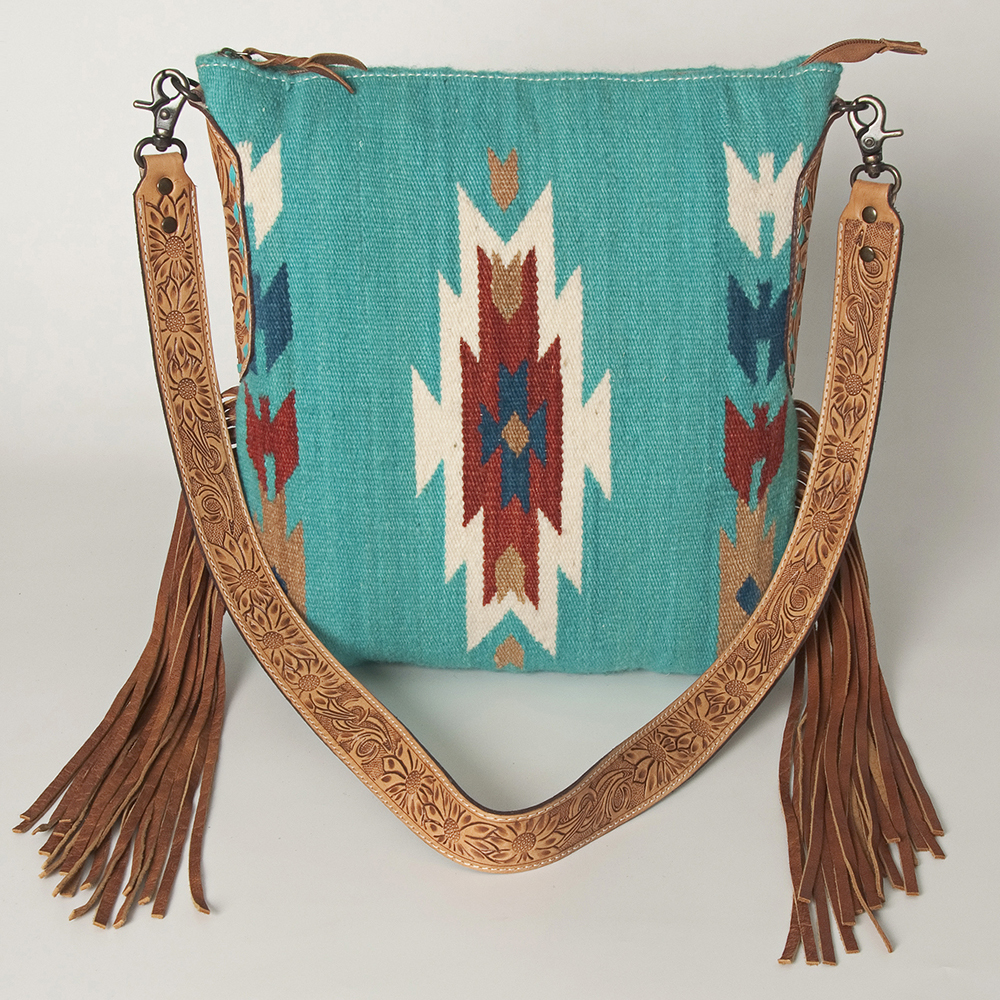 AD American Darling Messenger Bag Saddle Blanket Fabric Genuine Leather Western - Picture 142 of 188