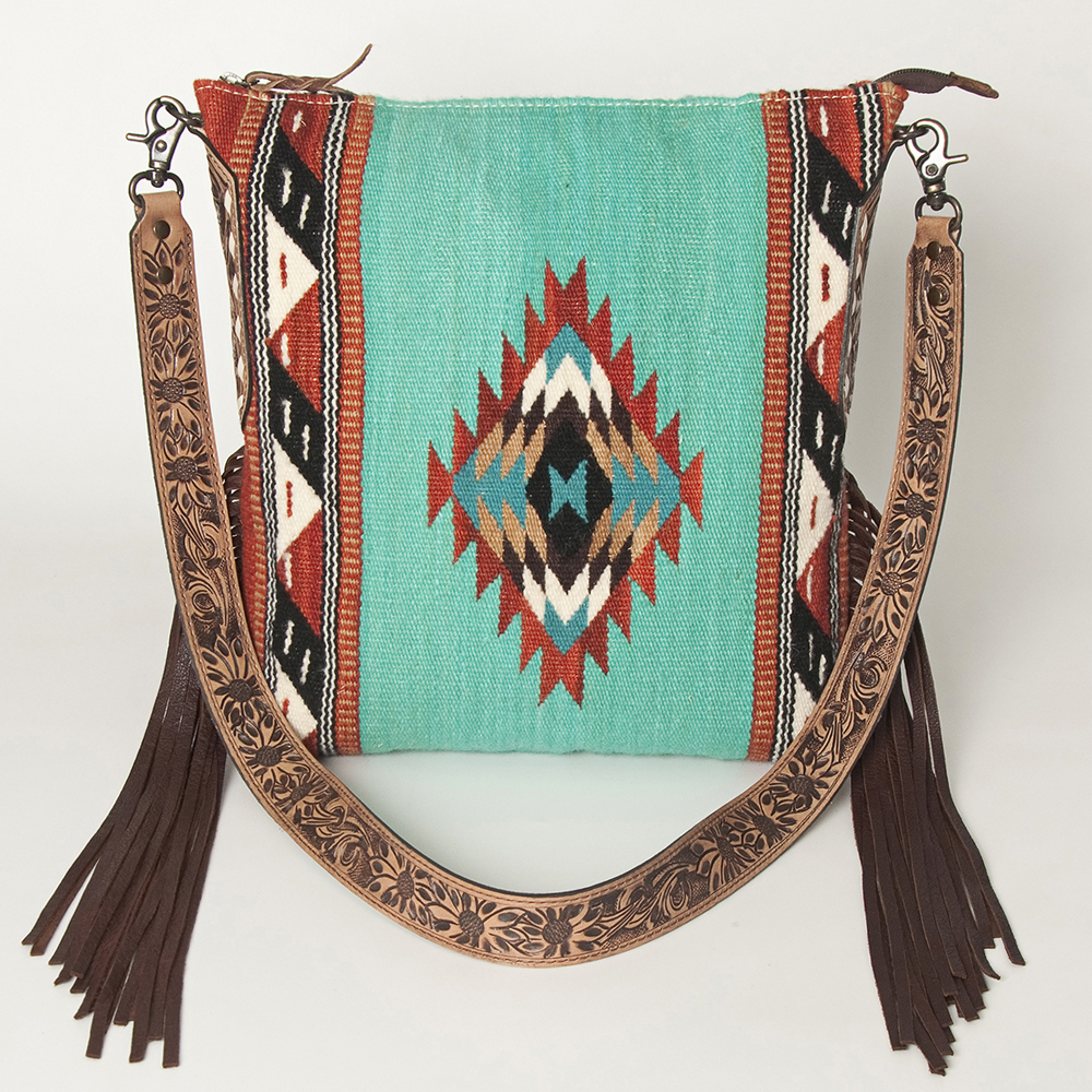 AD American Darling Messenger Bag Saddle Blanket Fabric Genuine Leather Western - Picture 148 of 188